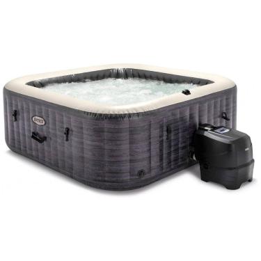 Imagem de Spa Inflável Hidromassagem para 6 Pessoas com 170 Jatos de Bolha e Bomba Embutida, Intex 28451EP, Cinza