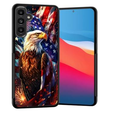 Imagem de Vobber Capa para Galaxy S25 FE, capa protetora fina com arquitetura antiarranhões TPU à prova de choque para Samsung Galaxy S25 FE 6,7 polegadas 2025, águia com bandeira americana