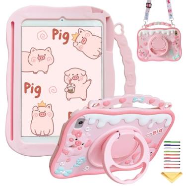 Imagem de Capa infantil para iPad 9ª/8ª/7ª geração de 10,2 polegadas (2021/2020/2019), iPad Air 3ª geração 2019/iPad Pro 10,5 polegadas 2017, UUcovers capa com suporte de alça giratória de 360° com suporte para