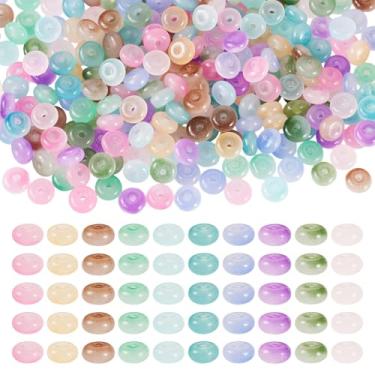 Imagem de Magibeads 600 peças de contas de vidro Rondelle de 6,5 mm para kit de fabricação de pulseiras, 10 cores, contas de cristal pintadas a granel, contas pastel sortidas para fazer joias, pulseira faça