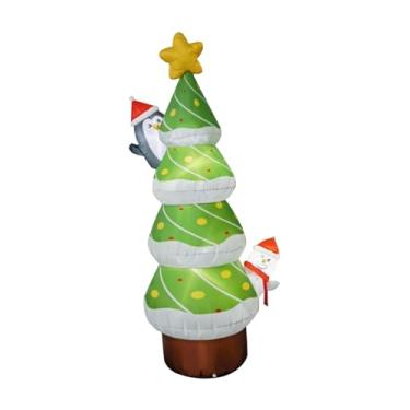 Imagem de IEUDNS Árvore de Natal Iluminada Inflável Decoração de Quintal Decoração de Natal à Prova D'água Ornamento para Festa Pátio Casa