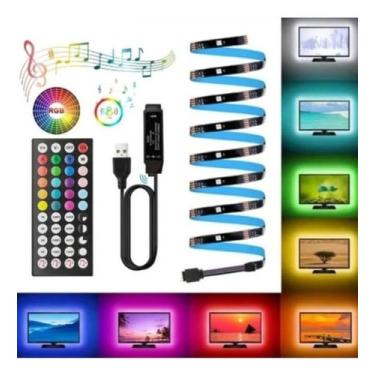 Imagem de Fita Led Rgb 5050 Sensor De Som E Musica Blacklight Tv 1 M