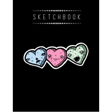 Imagem de Sketchbook: Valentine Day Bad Hearts 8in x 11in Valentine Sketchbook A Perfect Gift For Lover