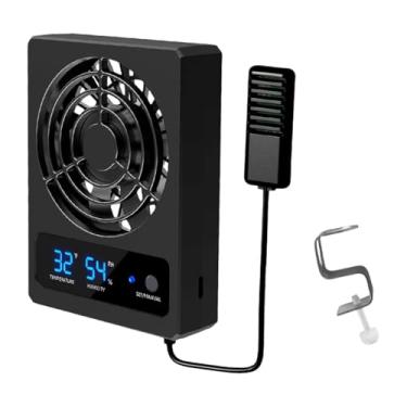 Imagem de IEUDNS Ventilador de ventilação para répteis, termômetro silencioso e medidor de umidade para caixa de criação de animais de estimação, Fahrenheit
