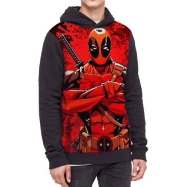 Imagem de Moletom Com Capuz Deadpool Full Print Ref:27 - smoke, Preto, GG