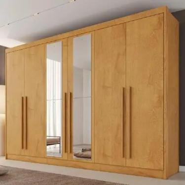 Imagem de Guarda Roupas 6 Portas Alba Plus Com Espelho 100 MDF Mademarcs MadeMar