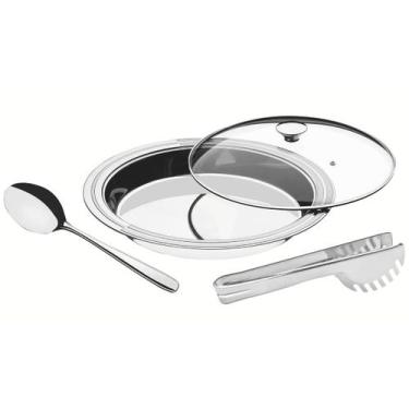 Imagem de Kit para Servir Aço Inox e Tampa de Vidro Ciclo 3 peças - Tramontina 6