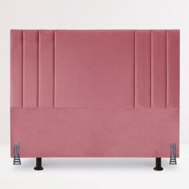 Imagem de Cabeceira Cama Box 100 Cm Suede Solteiro Frame Estofada Rosa - Black H