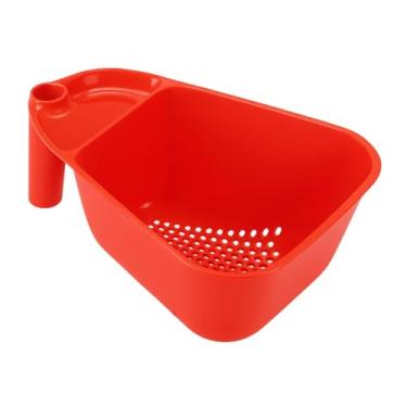 Imagem de Kit Escorredor De Massas Macarrão E Legumes Frutas Vegetais Com Alça + Lava Arroz Plástico Cores (Stylo Vermelho | Unitário)