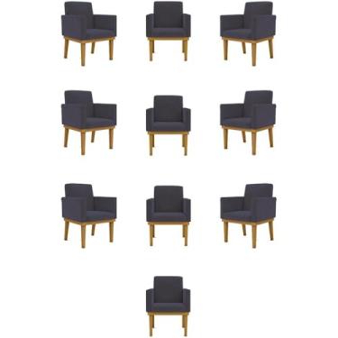 Imagem de Kit 10 Poltronas Decorativa Reforçada Oferta - Salão Cor:cinza