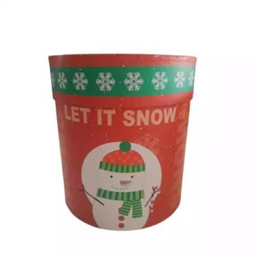 Imagem de Kit Com 3 Caixas Rigidas Panetone Redondas Natal Papai Noel