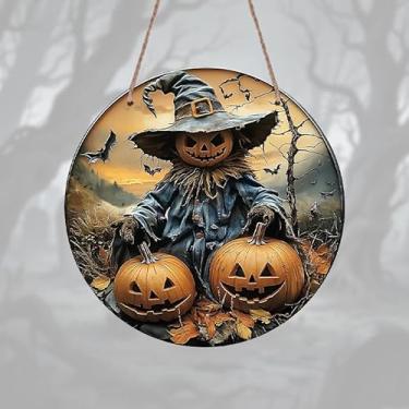 Imagem de 1 peça de decoração de parede de alumínio de Halloween, 20 x 20 cm, adequado para cozinha, banheiro, jardim, decoração de casa de fazenda, presente ideal para aniversário, Natal, Halloween e ano novo