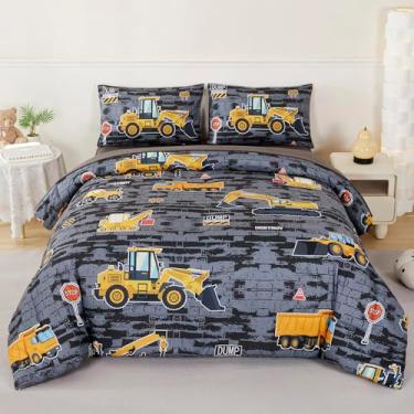 Imagem de RYNGHIPY Jogo de cama com 1 edredom e 2 fronhas (preto-cinza, casal)