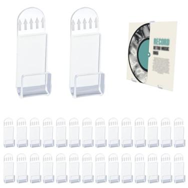 Imagem de Generic 30 peças de suporte de parede para disco de vinil, material acrílico, cor transparente, 4 x 2 x 1,5 cm/1,57 x 0,79 x 0,59 polegadas, prateleira suspensa, exibição interna de disco de vinil
