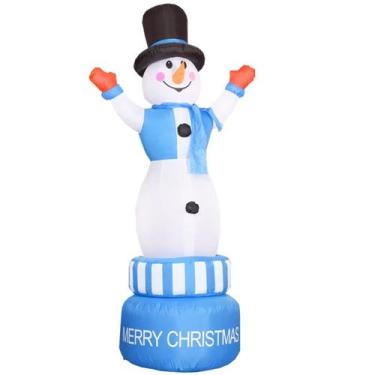 Imagem de Boneco De Neve Natal Grande Inflavel Giratorio Natalino Enfeite Decora