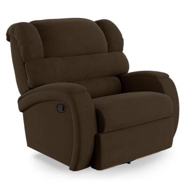 Imagem de Poltrona Do Papai Reclinável Napoli Glider Giratória Usb Veludo Marrom Fh1 - D\'rossi