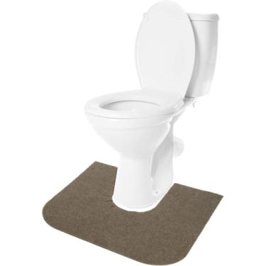 Imagem de Resilia Tapetes de treinamento de penico arredondados Commode - tapete de treinamento de banheiro super absorvente para crianças, almofadas protetoras universais de banheiro, pacote com 4, marrom