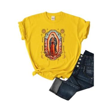 Imagem de Camiseta Casual De Verão Feminina Com Estampa De Nossa Senhora De Guad