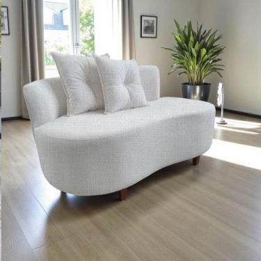 Imagem de Namoradeira Sofá Feijão Suria Orgânica Linho Bege - Mansão Decor