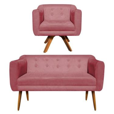 Imagem de Kit Namoradeira E 01 Poltrona Giratória Julia Rose