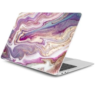 Imagem de DONGKE Compatível com MacBook Pro 13 polegadas 2024 2023-2020 versão A2338 M2/M1 A2251 A2289 com tela retina e Touch ID, capa rígida de plástico, capa de teclado e película de tela - Arte marmorizada