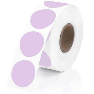 Imagem de Perco Etiquetas adesivas térmicas de círculo redondo lavanda de 2,5 cm — 735 etiquetas por rolo, compatível com impressora térmica direta, adesivo permanente, cores vibrantes, fixação forte, perfurado