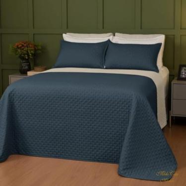 Imagem de 1842 - COBRE LEITO COMFY QUEEN DUPLA FACE 03 PCS - POL. - Azul/Bege