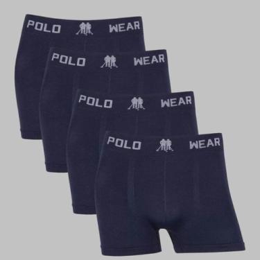 Imagem de Kit 4 Cuecas Boxer Masculina Polo Wear Premium Confortável, Marinho, P