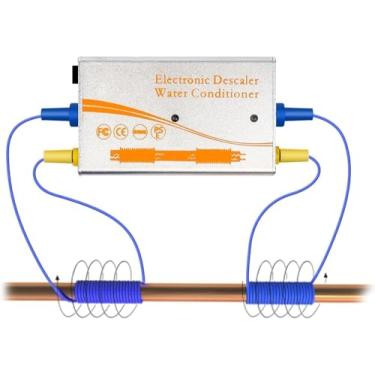 Imagem de Sistema eletrônico de descalcificação de água, alternativo de amaciante de água para toda a casa, sem sal, prevenção de calcário (prata)