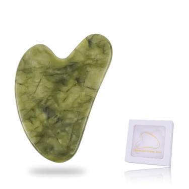 Imagem de Conjunto de raspagem de massagem facial jade para homens e mulheres, gua sha, ferramentas de acupuntura de hidroterapia, verde