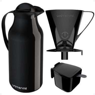 Imagem de Kit Garrafa Térmica 1L Siena Suporte Porta Filtro de Café 102 103 Açuc