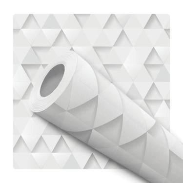 Imagem de Papel De Parede Adesivo Lavável Triângulo Gesso 3D Mosaico Cinza - Del
