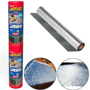 Imagem de Fita manta asfáltica auto adesiva aluminizada multiuso 90 cm x 10 m - 