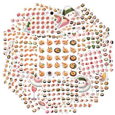 Imagem de 70 peças de adesivos de comida sushi culinária japonesa brinquedo PVC adesivos de papelaria japoneses para guitarra, faça você mesmo, bicicleta, skate, laptop, bagagem, decoração, guitarra, laptop