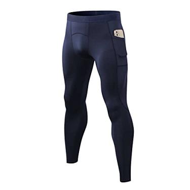 Imagem de Calças Espovas Masculinas Com Cintura Elástica, Bolsos Laterais, Collants Elásticos Para Corrida, Levantamento de Peso, Leggings Atléticas