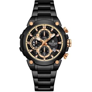 Imagem de Relógio Masculino Quartzo Com Cronógrafo Esportivo Impermeavel Em Aço Inoxidável Preto Rose