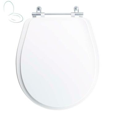 Imagem de Assento Sanitário Tampa De Vaso Branco Mdf Laqueado Aries Para Bacia Eternit