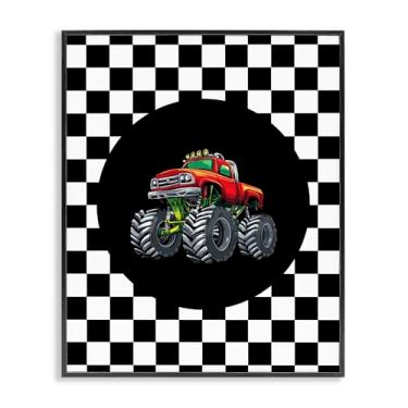 Imagem de Stupell Industries Arte giclée emoldurada preta Monster Truck Dude, design por Kim Allen, 76 x 61 cm