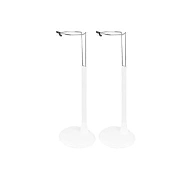 Imagem de jojofuny Suporte de boneca portátil com 2 peças, suporte de boneca, urso de brinquedo, organizador de exibição, suporte de boneca, suporte de moldura para casa, loja, 35 cm, branco