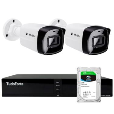 Imagem de Kit 2 Câmeras Intelbras VIPC 1230 B G2 IP Bullet Full HD IP67 Visão 30m + DVR Tudo Forte TFHDX 3304 4 Canais + HD SkyHawk 2TB