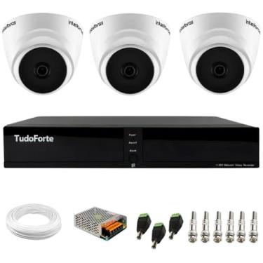 Imagem de Kit 3 Câmeras Dome VHL 1220 D G8 HDCVI 2mp Intelbras Visão 20m + Dvr Tudo Forte TFHDX 3304 4 Canais