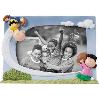 Imagem de Precious Moments Porta-retrato Peanuts | Never Give Up Resina/Vidro 10 x 15 cm | Lucy & Charlie Brown | Imagem de 10 x 15 cm | Decoração e presentes de amendoim