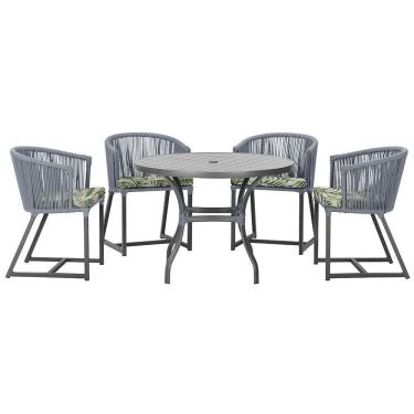 Imagem de Mesa Com 4 Cadeiras E Noronha Estofado 5 Trama Original Prata