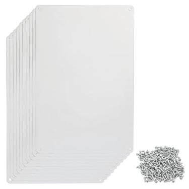 Imagem de Conjunto de 10 placas de sublimação de alumínio, placas de metal grosso com furos e parafusos, painéis de transferência de calor para placas personalizadas, imagens, internas e externas, 29 x 19 cm