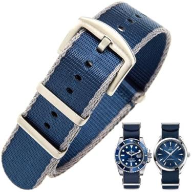 Imagem de Aoeiwv Pulseira de relógio de nylon balístico militar de 20 mm, 22 mm, com fivela pesada, macia, durável, impermeável, pulseira de reposição de nylon premium para homens e mulheres