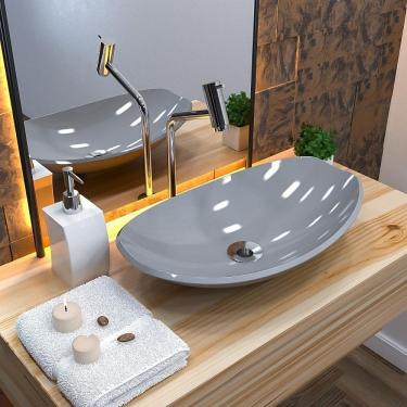 Imagem de Cuba Apoio Canoa Lux L45w Colorida Cinza