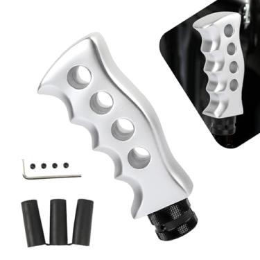 Imagem de Dogary 1 peça de manípulo de mudança manual, manual e automático, com parafusos e chaves adaptadoras, peças de reposição automotivas universais (prata)