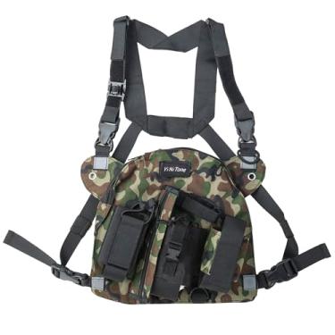 Imagem de YiNiTone BG-02 Bolsa universal para peitoral para rádio bidirecional Baofeng UV-5R Quansheng UV-K58 UV-K6 UV-TK Series Rádio bidirecional (camuflagem de selva)