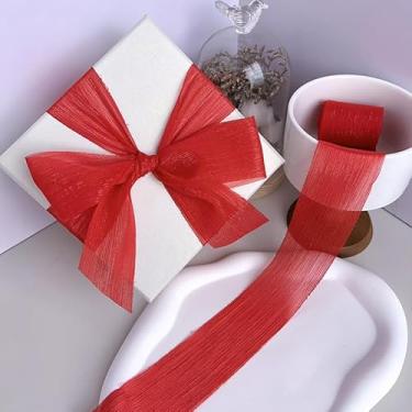 Imagem de Fita de organza transparente, fita de chiffon de 4,8 cm de largura, 5 metros/rolo para embrulho de presente, buquê de casamento, decoração de artesanato DIY - 1 rolo