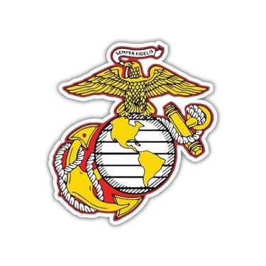 Imagem de US-MC Marine Corps Semper Fidelis Eagle Globe and Anchor Vinil Adesivo, Decalque Impermeável para Laptop | Windows | Tablet | Carro | Caminhão | Garrafa de água, 4,6 x 5 polegadas